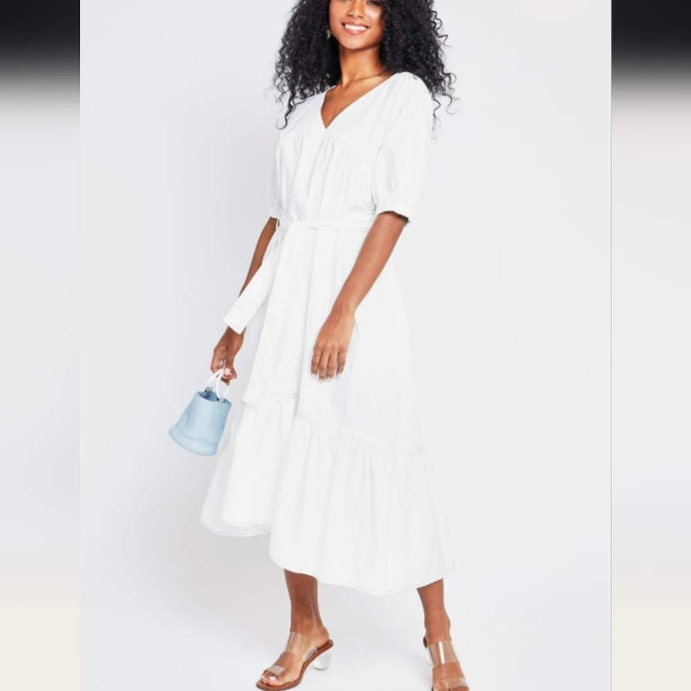 Elegant White Midi Dress
